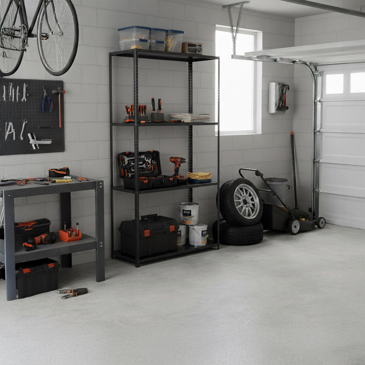 LAGERREGAL - Schwarz, Kunststoff/Metall (75/145/30cm) - Relaxdays