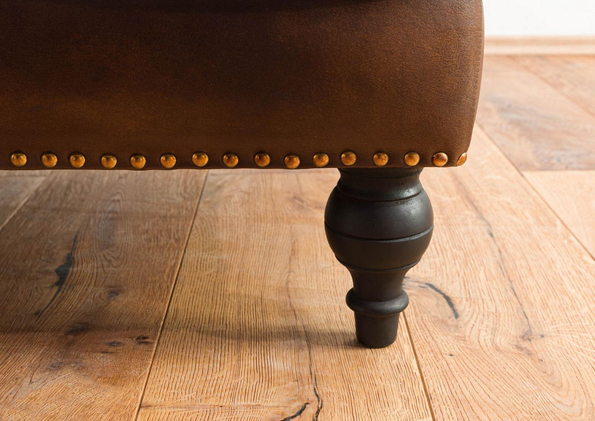 SOFA 2-Sitzer Echtleder 140x84x94 braun CHESTERFIELD #106 - Braun, Leder (140/94/84cm) - Massivmoebel24