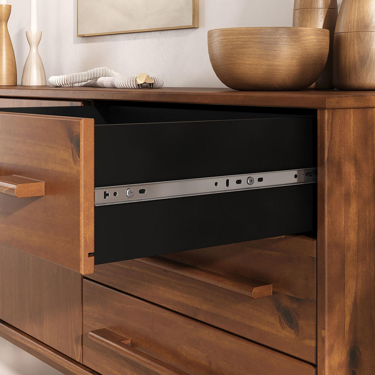 SIDEBOARD TECCA - Kastanienfarben, Holz (170/71/41cm) - IDIMEX