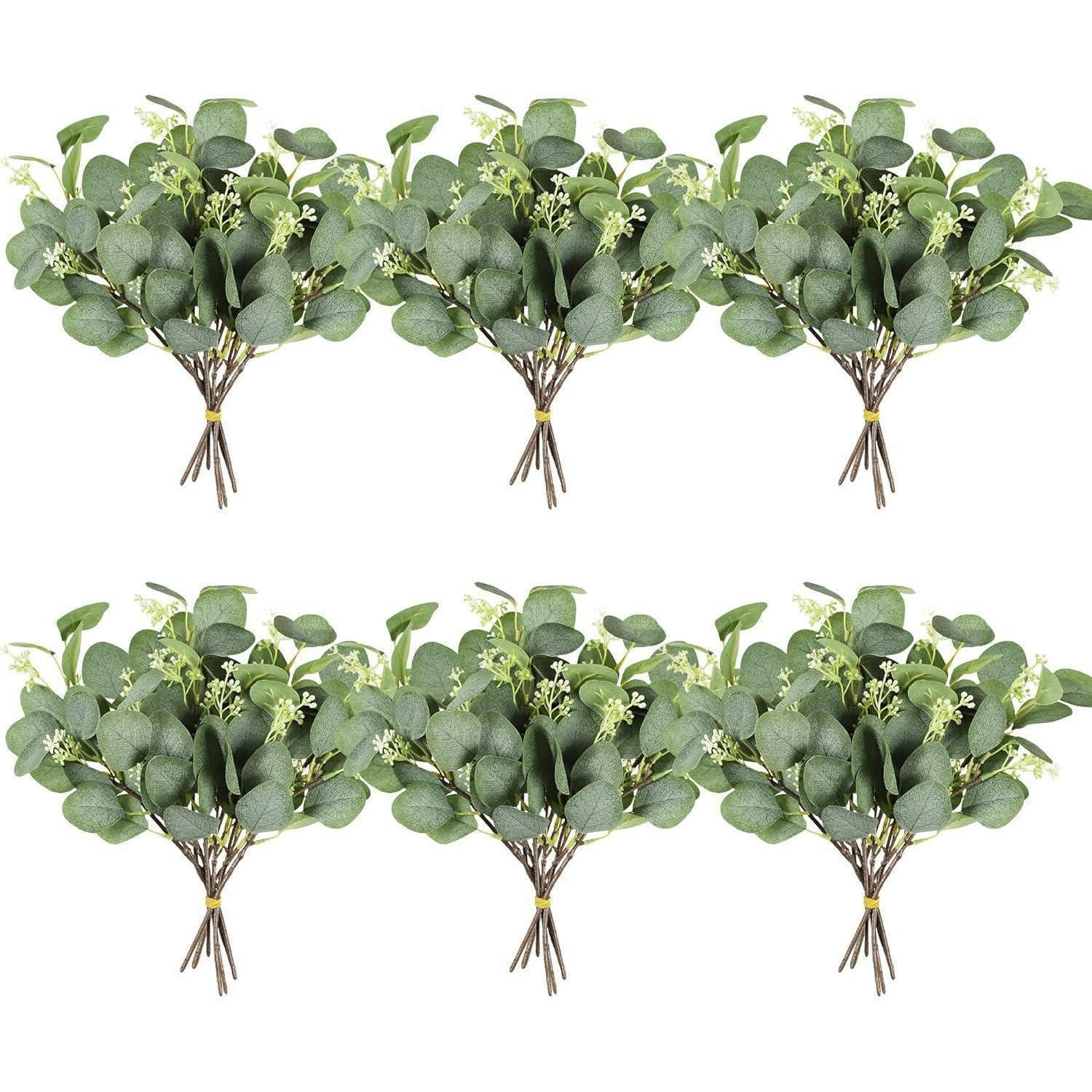 KUNSTPFLANZEN Eukalyptus 36-teiliges Set 27 cm - Grün, Kunststoff (5cm)