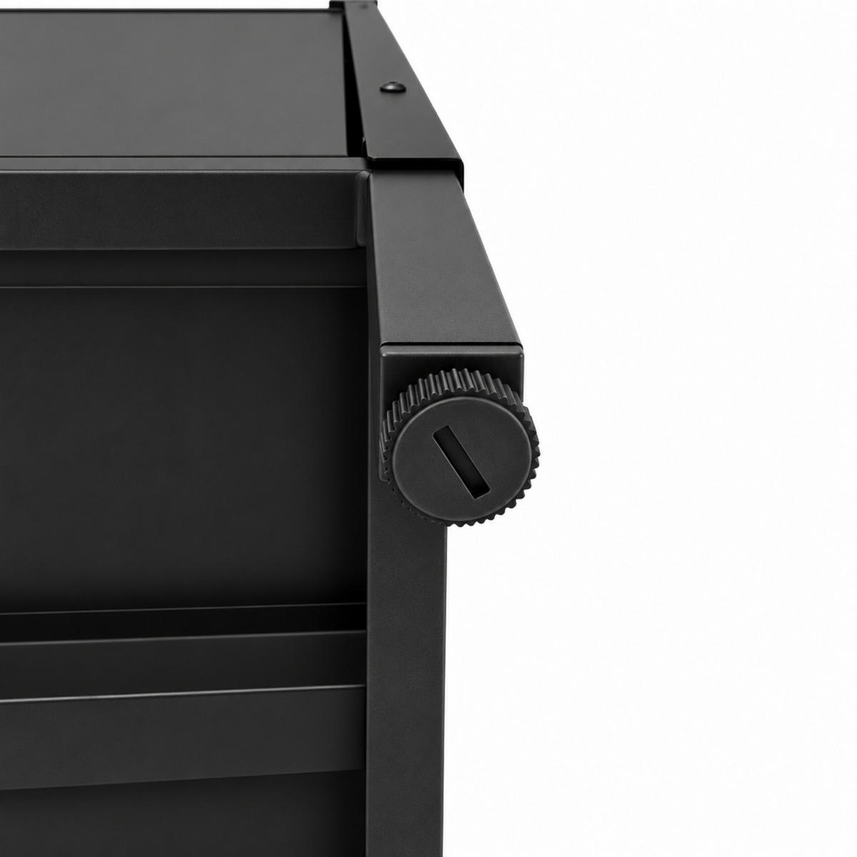 KOMMODE – Metall – Holzoptik – 2 Türen – höhenverstellbarer Einlegeboden – 80x40x84 cm - Dunkelbraun/Schwarz, Holzwerkstoff/Metall (80/84/40cm) - Begryf