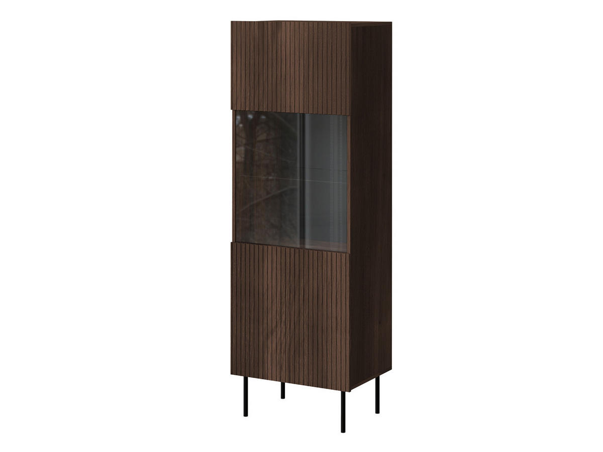 VITRINE Tacos - Schwarz/Braun, Holzwerkstoff/Metall (60/183/40cm) - MIRJAN24