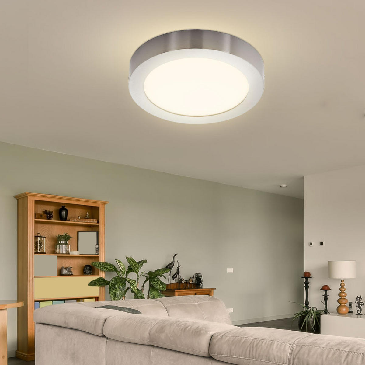 LED DECKENLEUCHTE Metall Silber - Silberfarben, Metall (30/30/3.7cm)