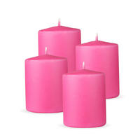STUMPENKERZEN 4er Pack "Rosa", Größe Ø7cm x Höhe: 8 cm - Rosa, Naturmaterialien (7/8cm) - Bestlivings
