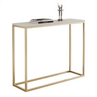 KONSOLENTISCH IRMA in 100/30/80 cm, Gold / Kaschmir - Kaschmir/Goldfarben, Holzwerkstoff/Metall (30/100/80cm) - Idohome