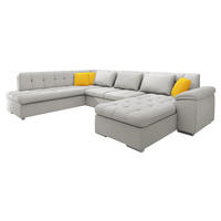 WOHNLANDSCHAFT Niko Bis Premium, Seite: Rechts - Hellgrau, Holz/Textil (348/76/205cm) - MIRJAN24