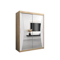 SCHWEBETÜRENSCHRANK 200/150/62 2-türig - Silberfarben/Weiß, Holz/Kunststoff (150/200/62cm) - Abiks Möbel