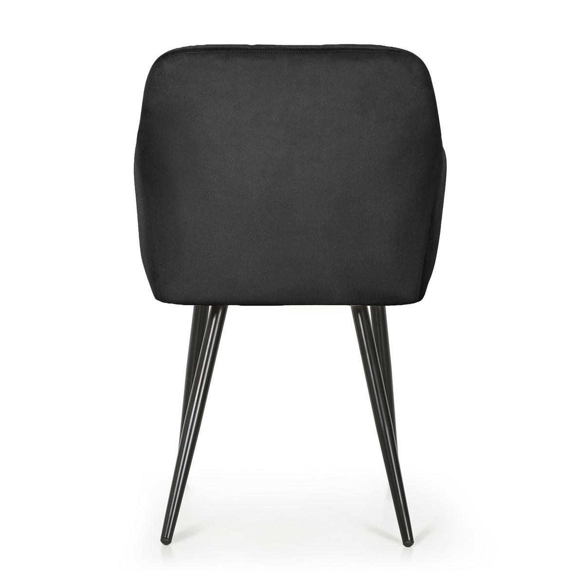 POLSTERSTUHL 2er Set, Metallbeine Schwarz 54/82/58 - Schwarz, Textil (54/82/58cm) - RAUMHIRSCH FURNITURE