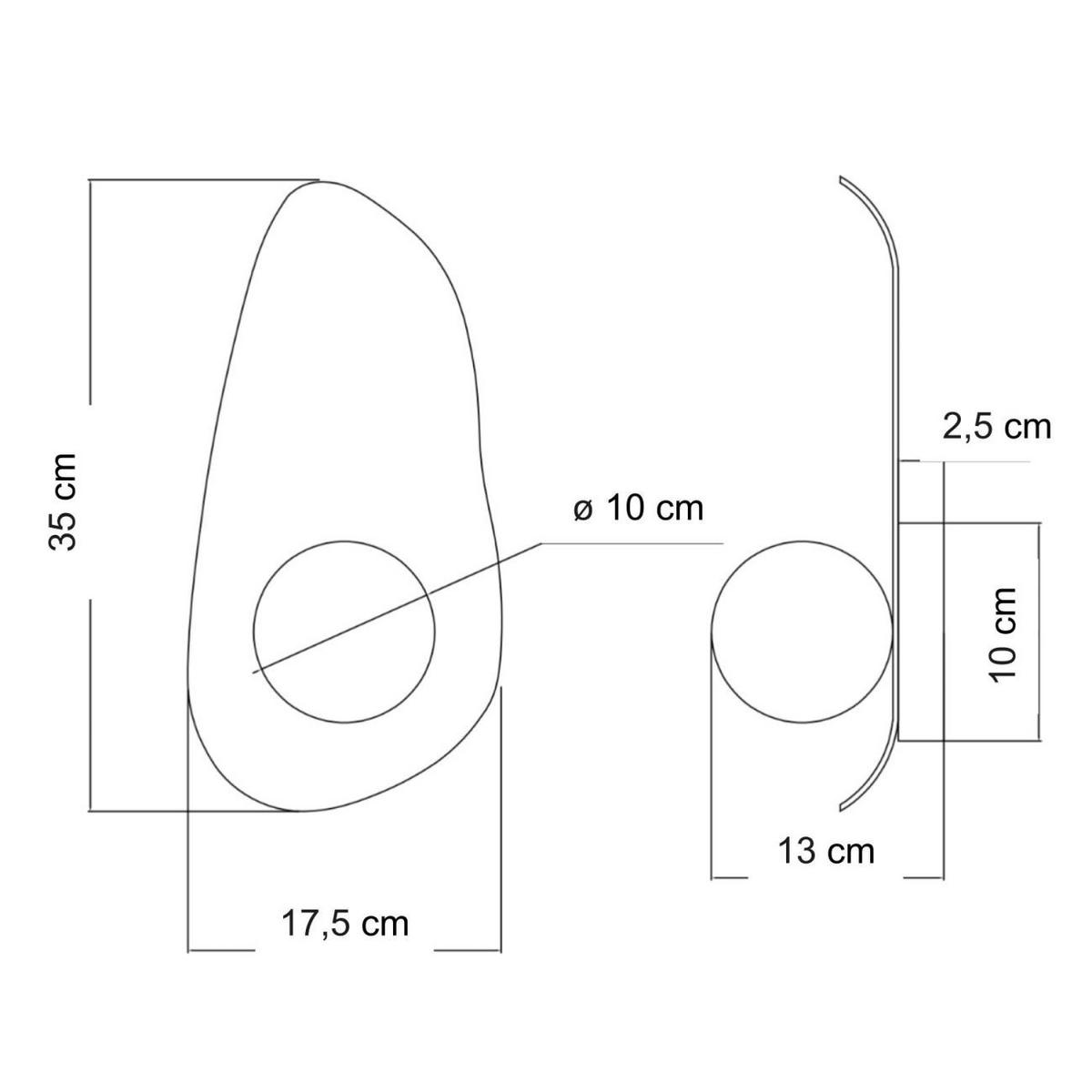 WANDLEUCHTE Eterna, Braun und Weiß, 35cm - Weiß, Glas (17.5/35/13cm) - KOSILUM
