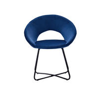 SCHALENSTUHL LENNY - Blau/Schwarz, Textil/Metall (64/77/46cm) - SAM
