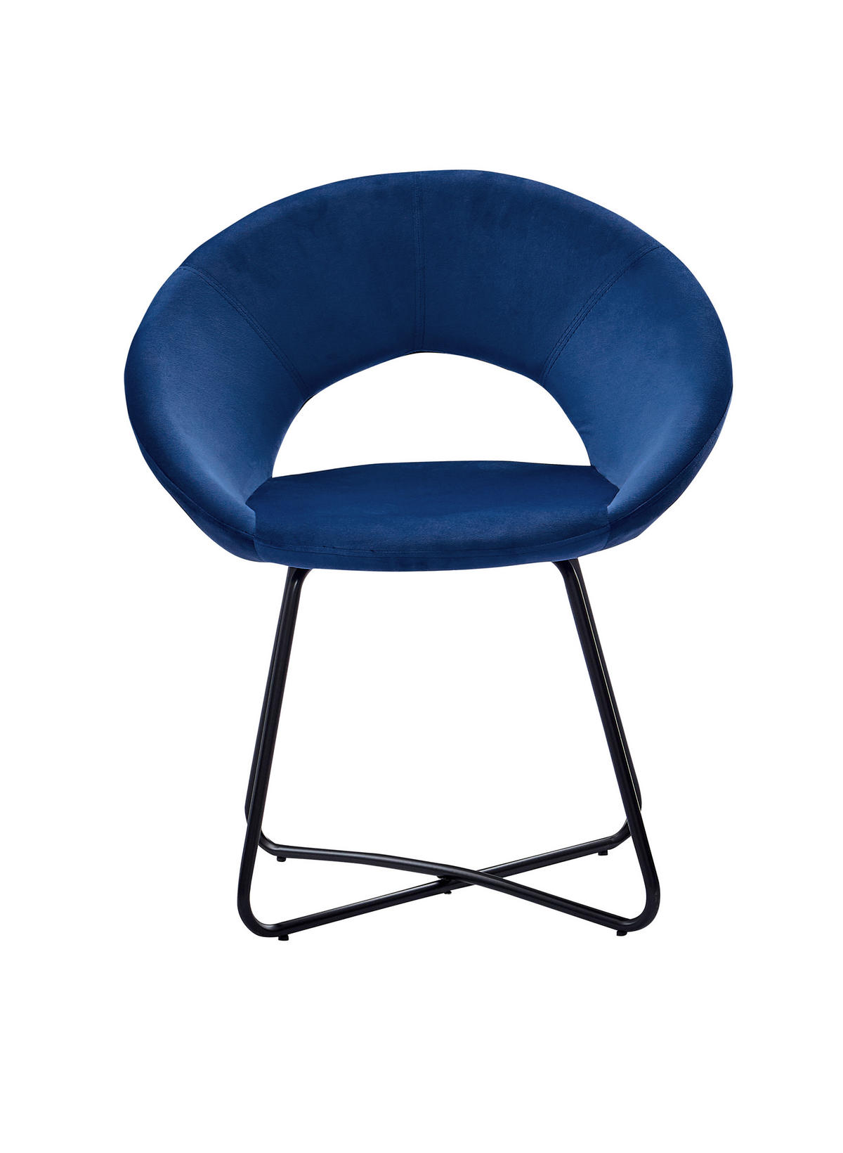 SCHALENSTUHL LENNY - Blau/Schwarz, Textil/Metall (64/77/46cm) - SAM