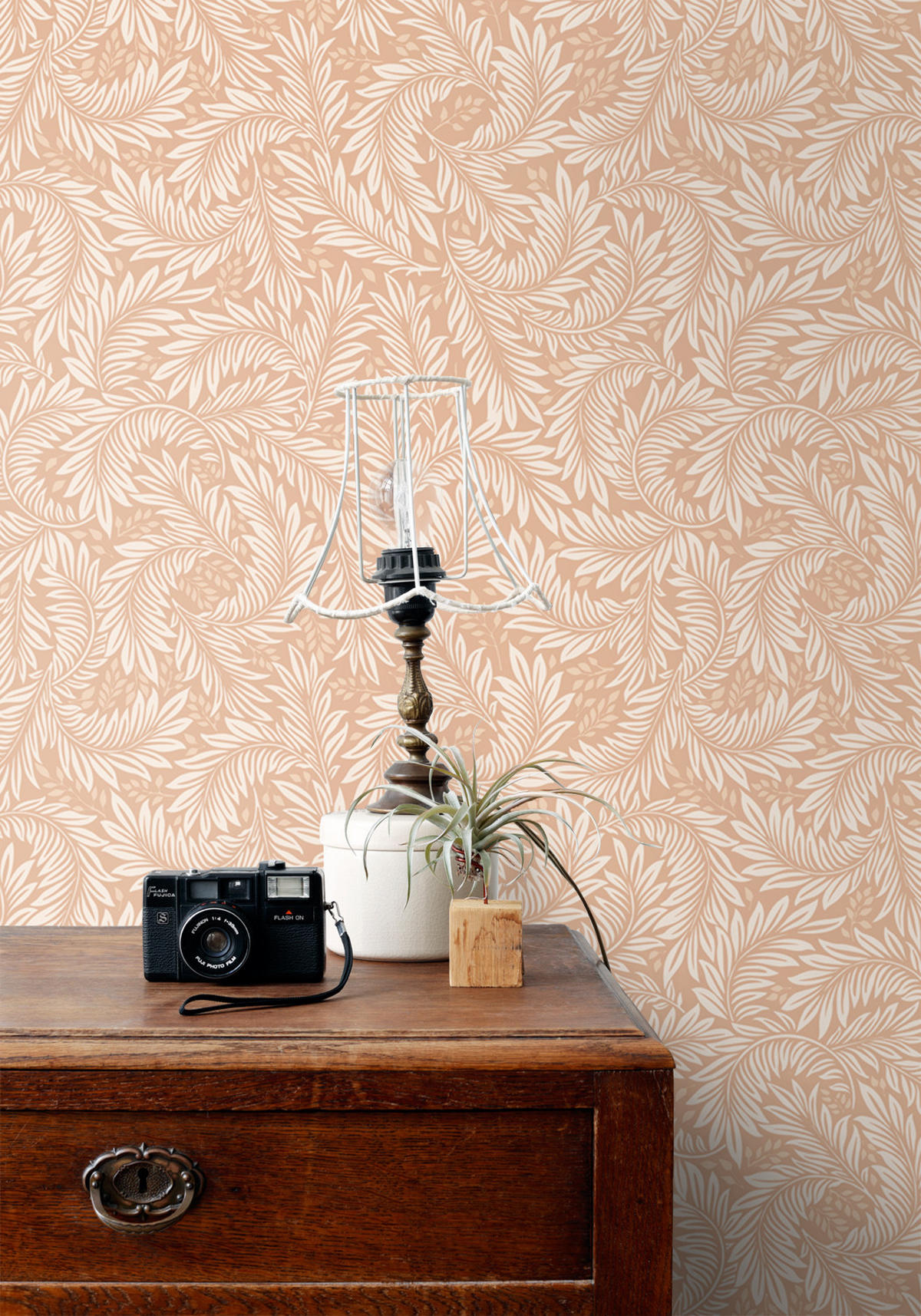 TAPETE Blätter 50 x 900 cm - Terracotta, Papier (50/900cm) - ESTAhome