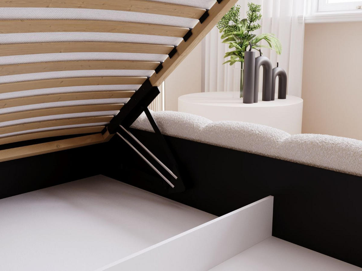 POLSTERBETT Cloud Low 180x200 Bouclé-Stoff Beige - Beige, Textil (180/200cm) - Graingold