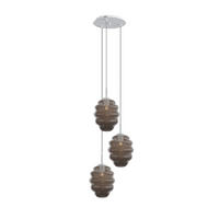 GALERIELEUCHTE Echos 3-flammig Rauch Ø 25cm - Anthrazit/Weiß, Glas (25/25/28cm) - s.luce