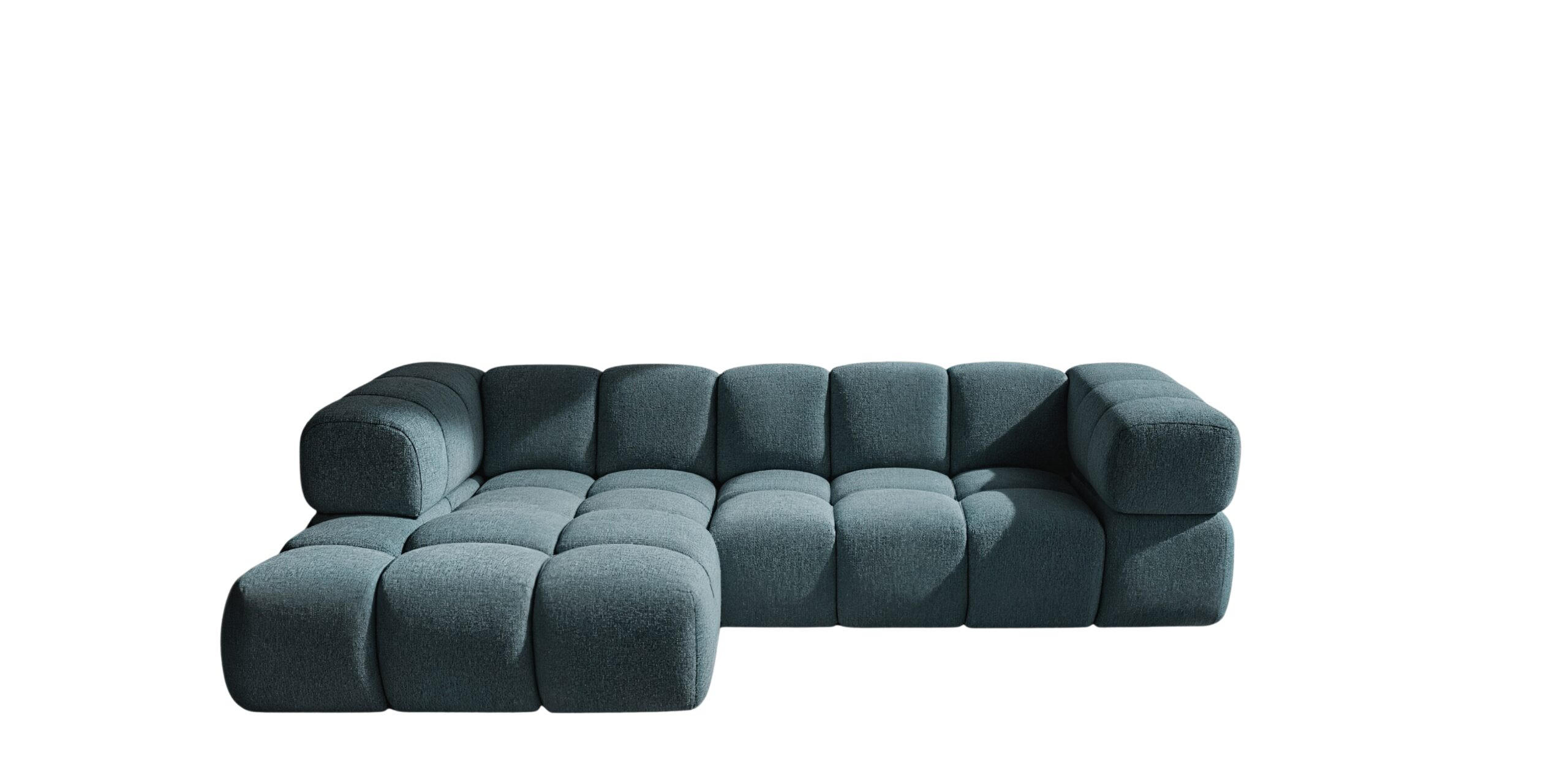 ECKSOFA L-Form Averro, stoff Puente, Petrol, Links - Grün, Holz (280/150cm) - Kaiser Möbel