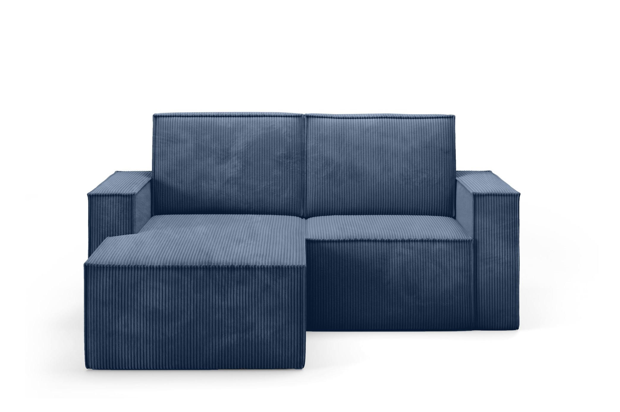 ECKSOFA Orto Dunkelblau, Zweisitzer Kordecksofa linke seite - Dunkelblau, Holzwerkstoff/Textil (180/141cm) - Bettso