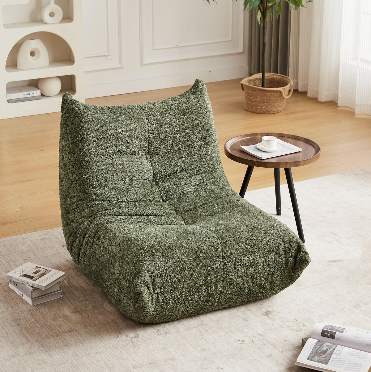 SOFA aus Chenille mit hochdichtem Schaum Grün - Grün, Kunststoff (94/71/101cm) - Beauniv