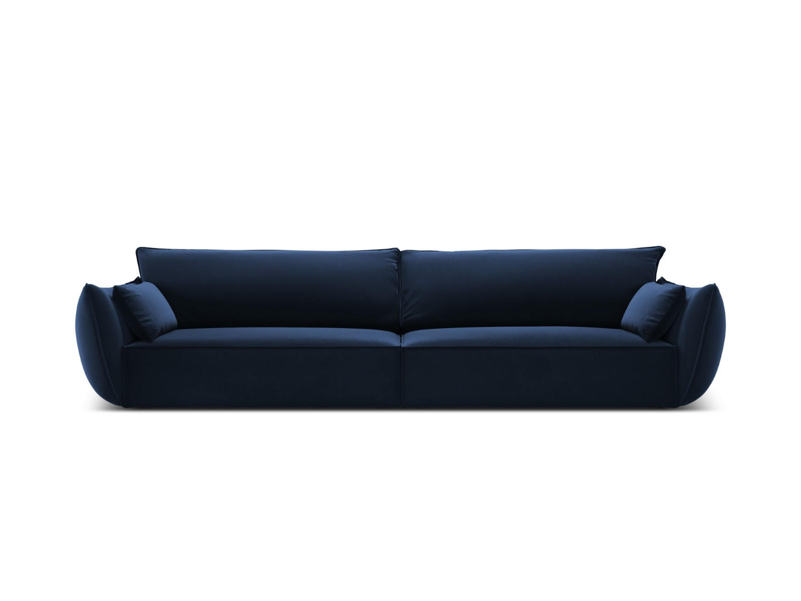 SOFA Kaelle aus Samt königsblau 4 Sitzplätze - Blau, Textil (110/85/248cm) - Micadoni