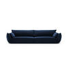 SOFA Kaelle aus Samt königsblau 4 Sitzplätze - Blau, Textil (110/85/248cm) - Micadoni