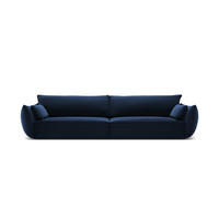 SOFA Kaelle aus Samt königsblau 4 Sitzplätze - Blau, Textil (110/85/248cm) - Micadoni