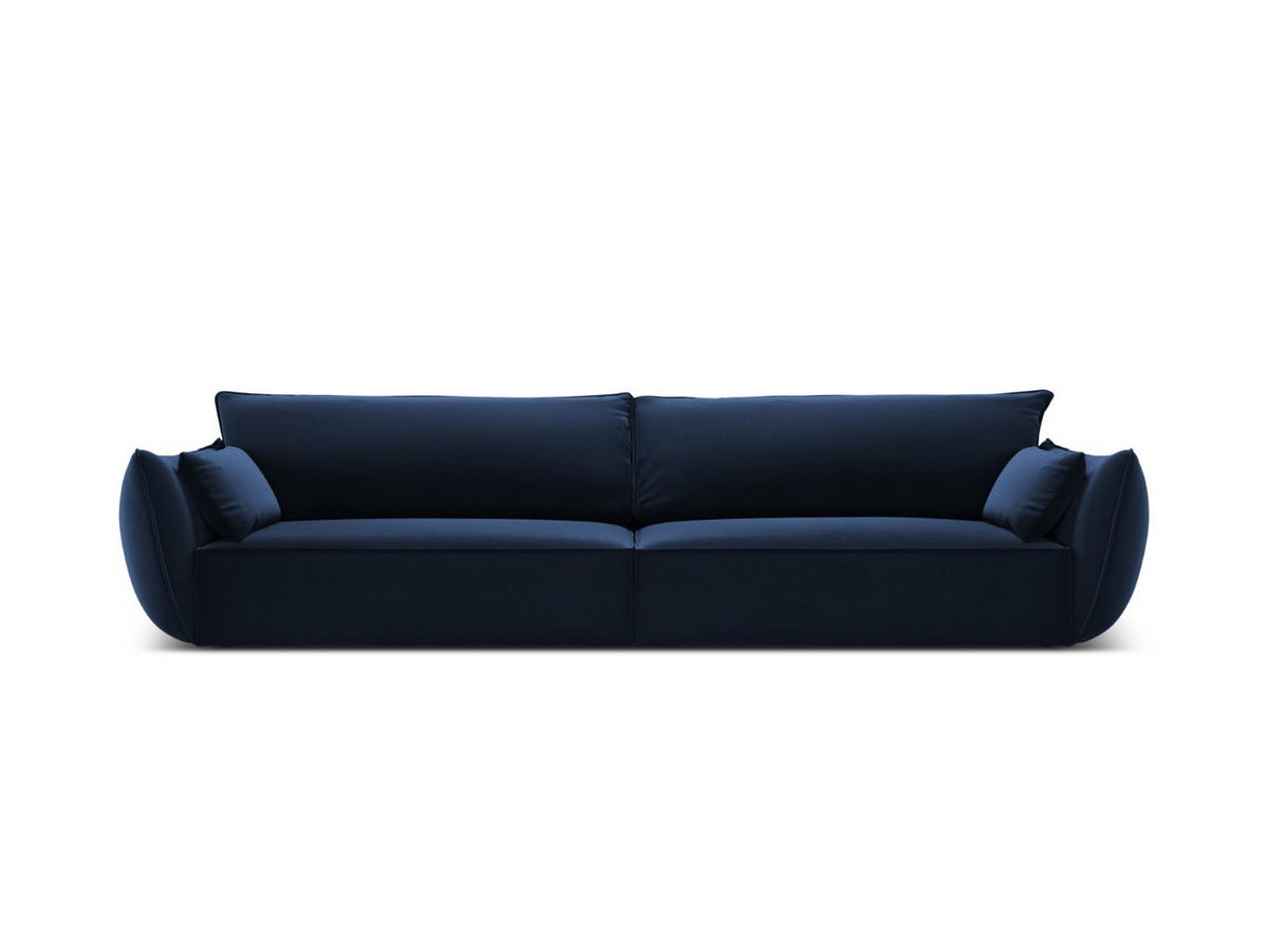 SOFA Kaelle aus Samt königsblau 4 Sitzplätze - Blau, Textil (110/85/248cm) - Micadoni