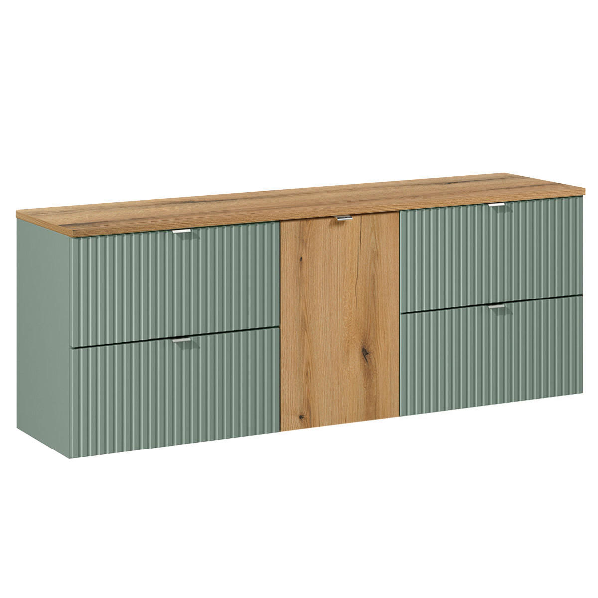 WASCHTISCHUNTERSCHRANK 160.4cm Jade Grün - Grün, Holzwerkstoff (160.4/59.5/40cm) - Petits-meubles