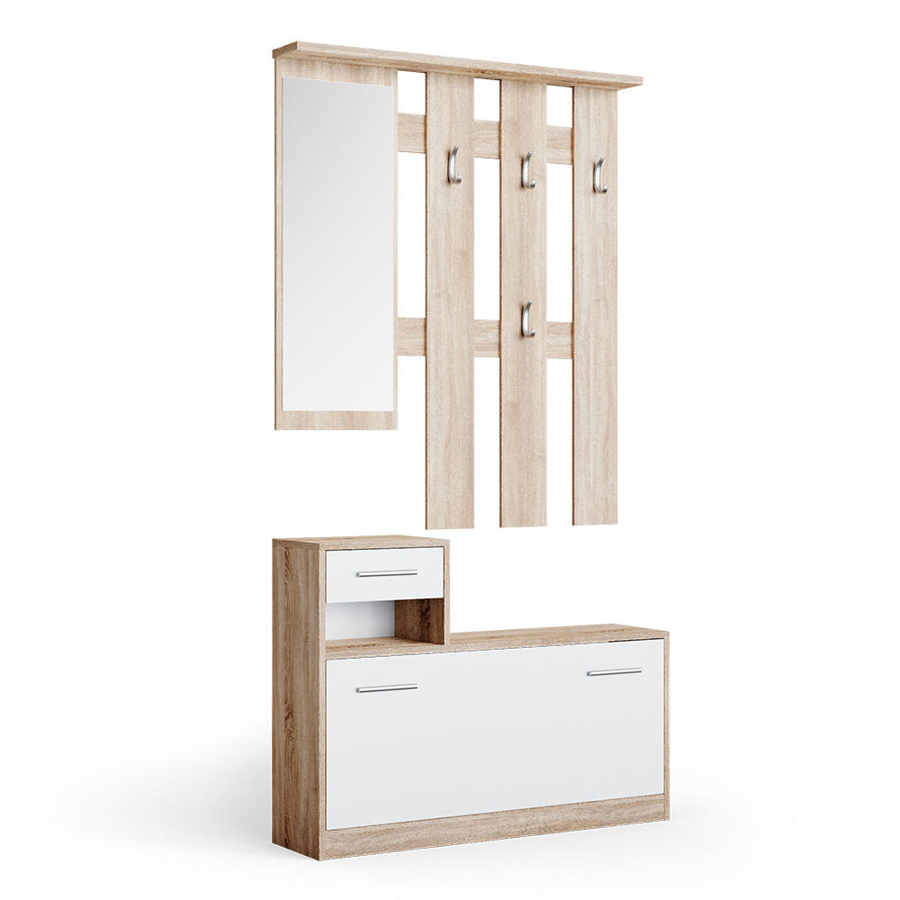 KAPPHYLLA Billy Sonoma/Vit 100x111.6 cm Sonoma ek, Vit 111.6/100/27.8 cm