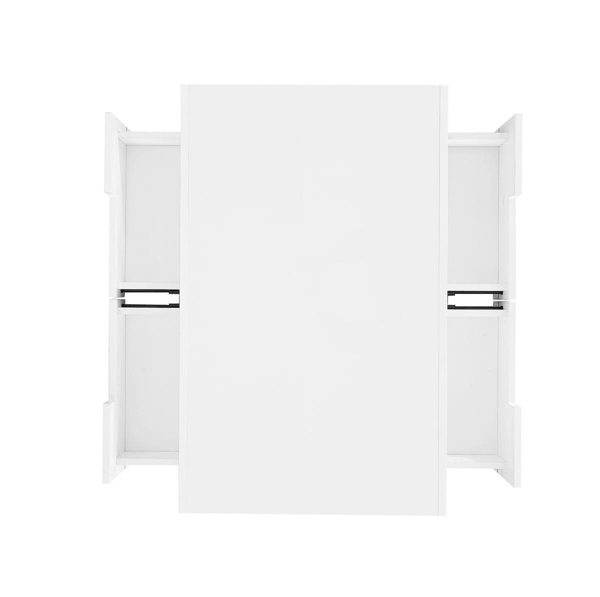 COUCHTISCH 80/50/36 cm hochglänzend mit LED-Beleuchtung und 4 Schubladen - Weiß, Holzwerkstoff (80/50/36cm) - Flora Grace