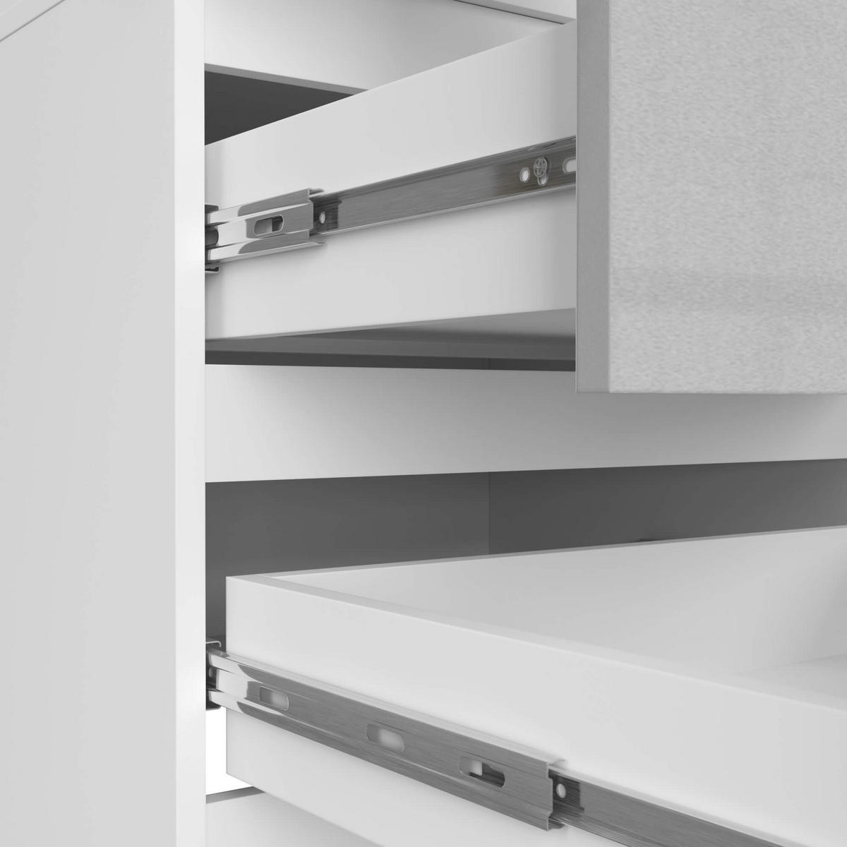 KLEIDERSCHRANK Weiß, hellgrau glanz 60x51x180 cm - Hellgrau/Weiß, Holzwerkstoff (60/180/51cm) - Akord