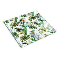 GLASPLATTE 60x52 cm Tropische Blumen - Grün, Glas (60/0.4/52cm) - TULUP