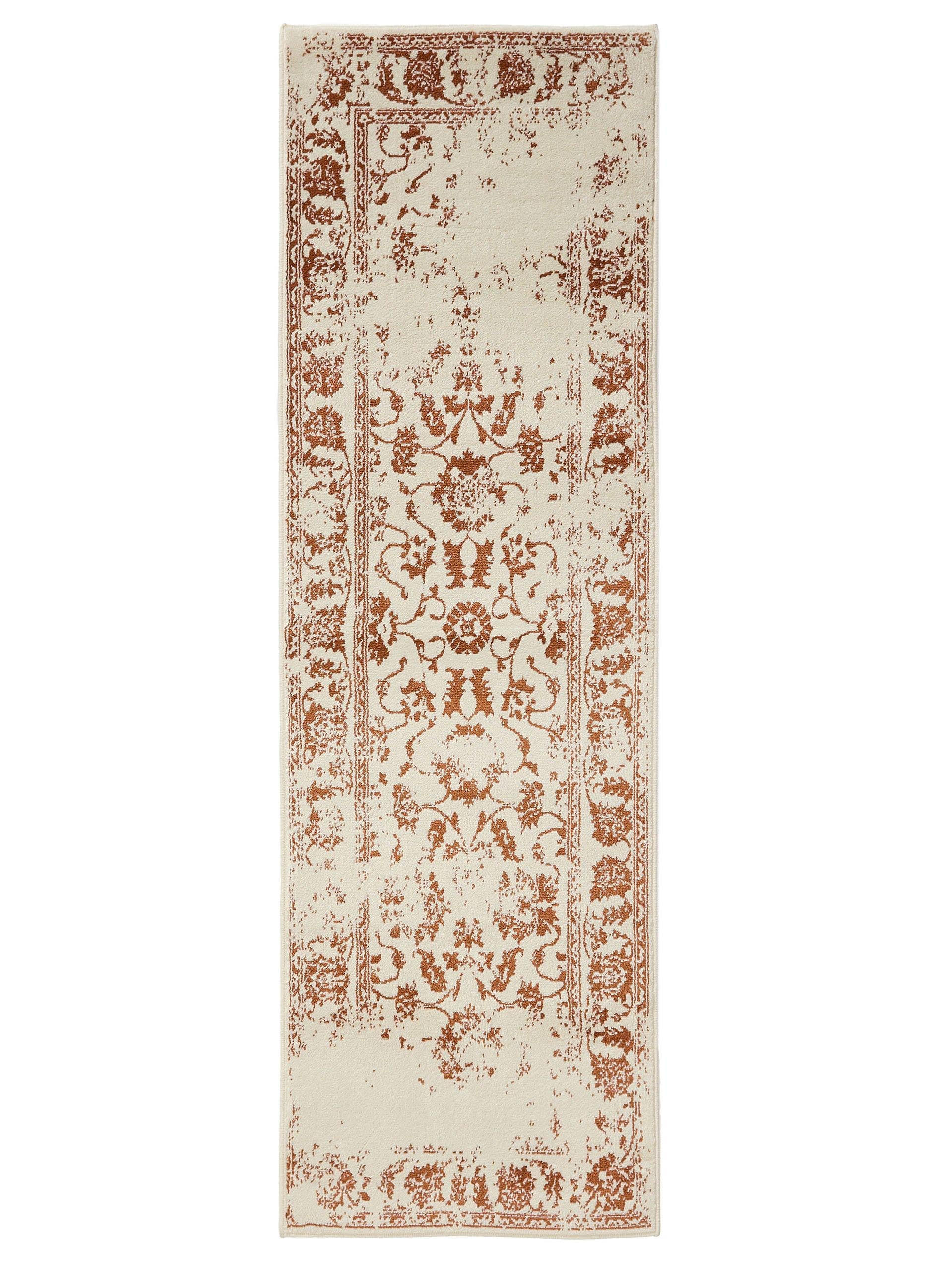 VINTAGE-LÄUFER Suki 80/240 cm - Creme/Orange, Kunststoff (80/240cm) - benuta