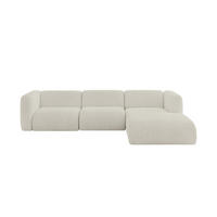 ECKSOFA Ottomane Rechts MIRA-L2 318x179x89 Creme Cord - Ecru/Creme, Holzwerkstoff/Kunststoff (318/179cm) - ALTDECOR