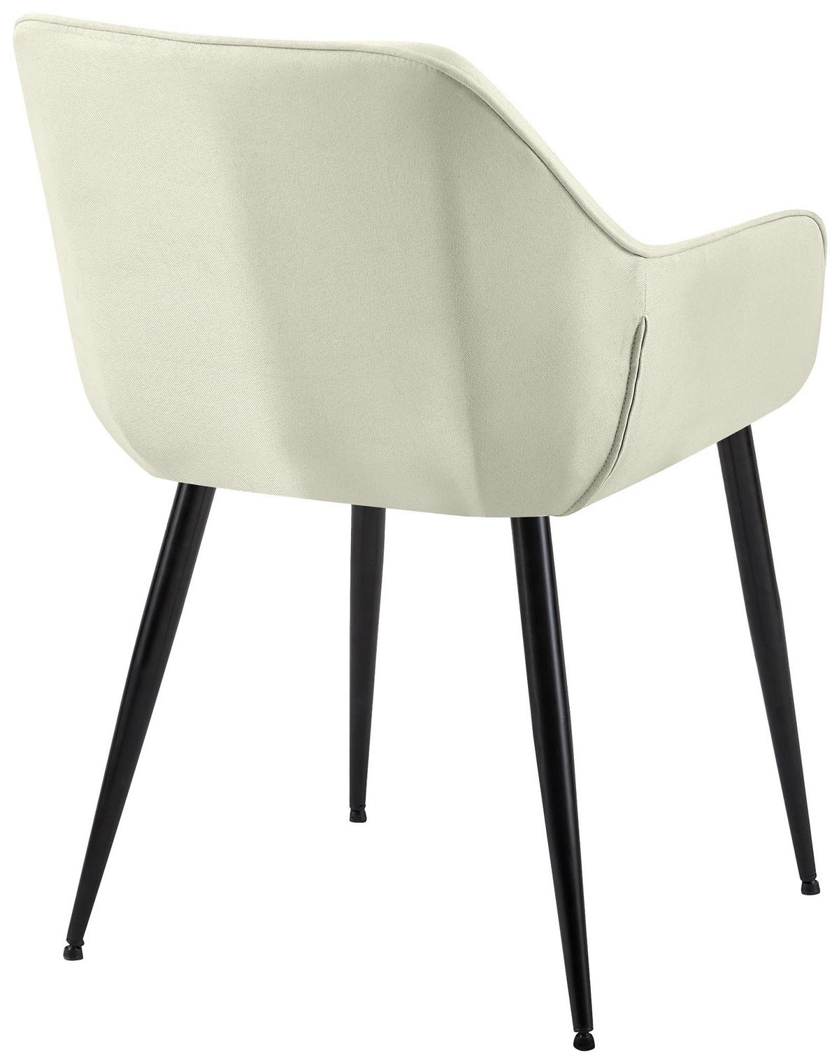 ARMLEHNENSTUHL 2er Set Stoff Creme - Creme/Schwarz, Textil/Metall (52/82/63cm) - CLP