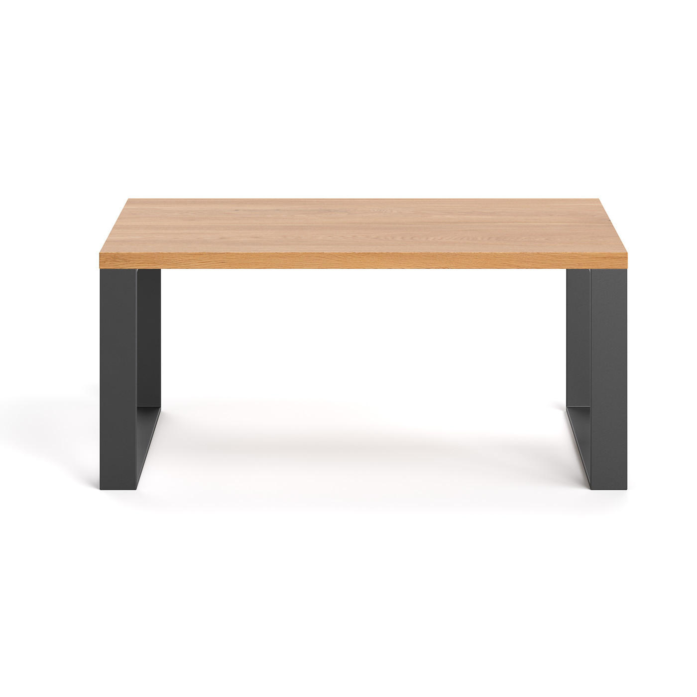 COUCHTISCH Slim aus massivem Eichenholz 80 cm - Eichefarben/Schwarz, Holz/Metall (80/60/45cm) - Danzz