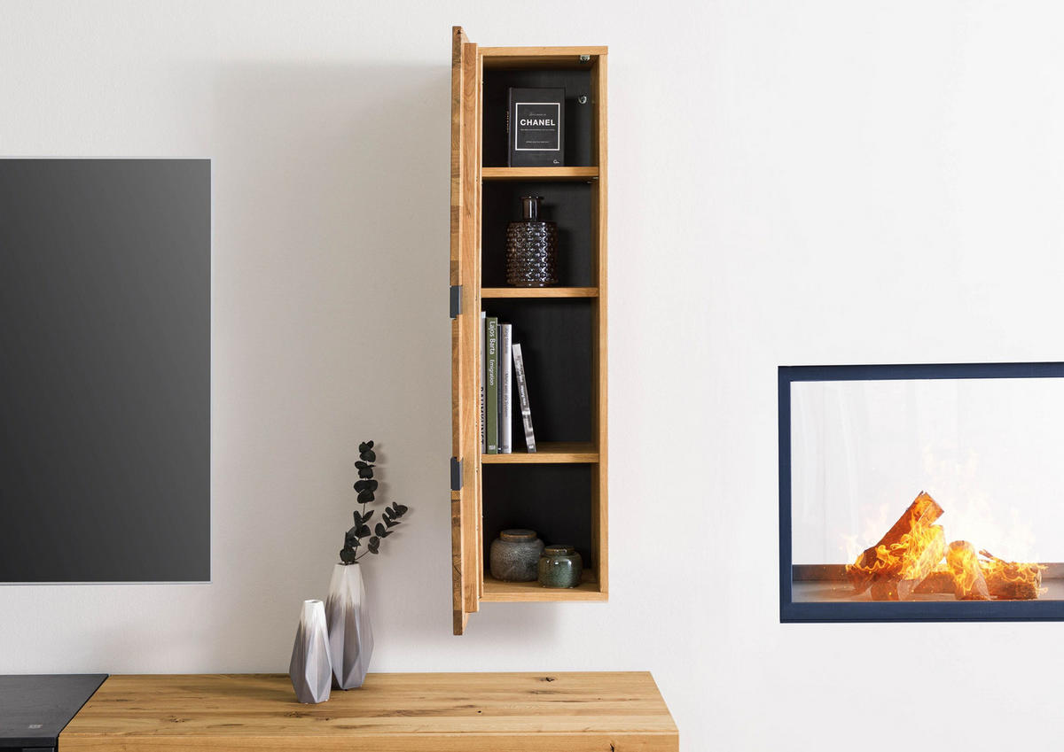 HÄNGESCHRANK Wildeiche 33x33,5x123 natur geölt/lackiert KITZBÜHEL #101 - Braun, Holz (33/123/34cm) - Massivmoebel24