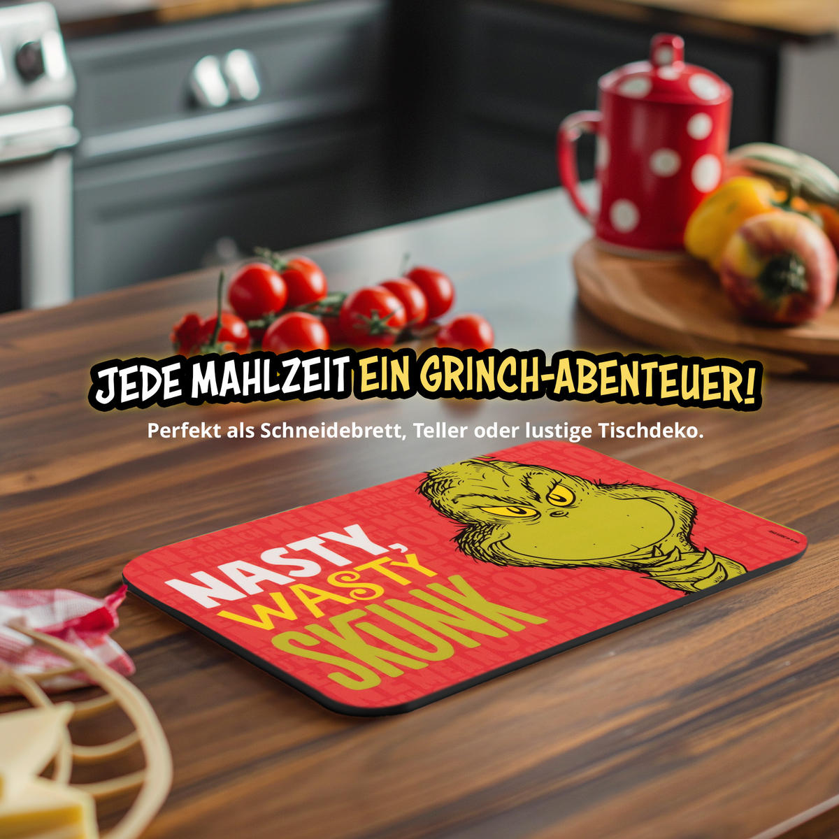 BRETTCHEN The Grinch Nasty Wasty Skunk Rot 14,5 x 23,5 cm - Rot, Kunststoff (14.5/23.5cm) - United Labels