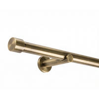 GARDINENSTANGE auf Maß 1-lauf Wandmontage Kappe 180cm - Messingfarben, Metall (180cm) - Deco-Raum