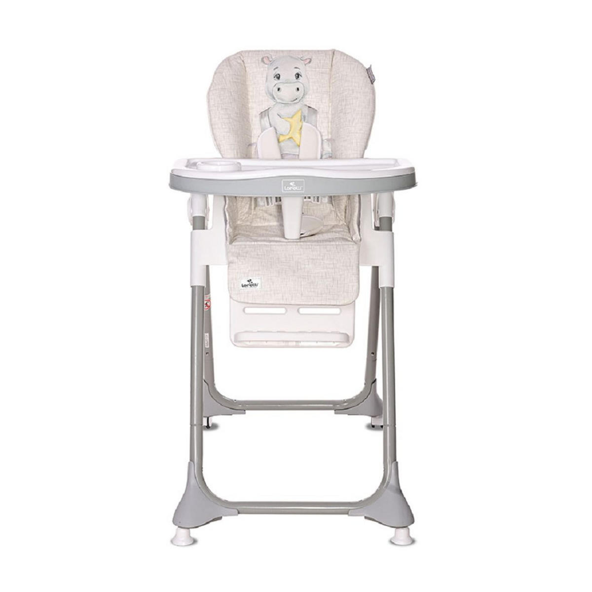 KINDERHOCHSTUHL Felicita beige grau faltbar, verstellbar, 5-Punkt-Gurt, 2 Räder - Beige, Kunststoff (54/105/78cm) - Lorelli