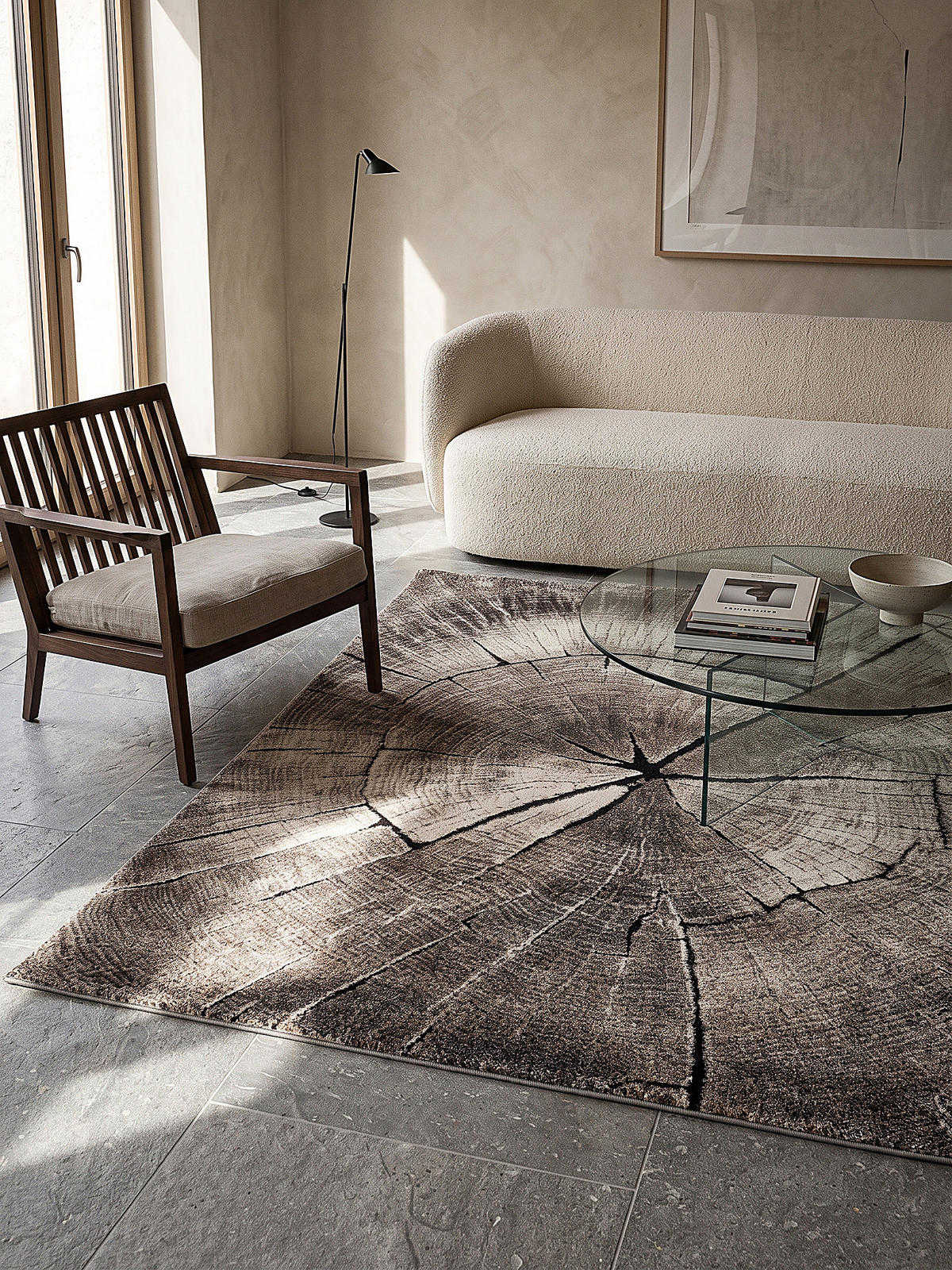TEPPICH Kurzflor OGLIO Abstrakt Polypropylen-Polyester Natur 160 x 230 cm - Beige, Textil (160/230cm) - KADIMA DESIGN
