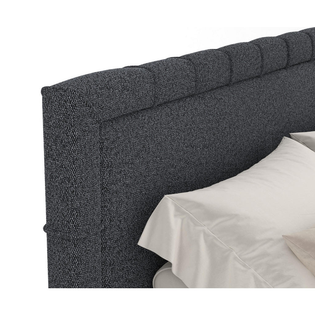Thumbnail - Maison de Reve Boxspringbett, Schwarz, Textil, Buche, Kiefer, H3, Höhe ca. 36 cm, 200x200 cm, FSC 100%, Made in EU, Oeko...