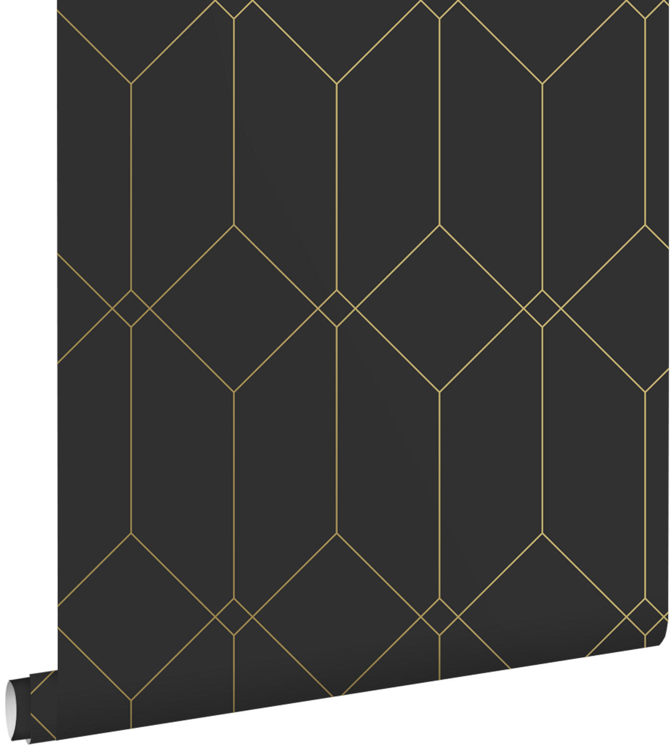 TAPETE Art Decó Muster 53 cm x 10.05 m - Schwarz, Papier (53/1000cm) - ESTAhome