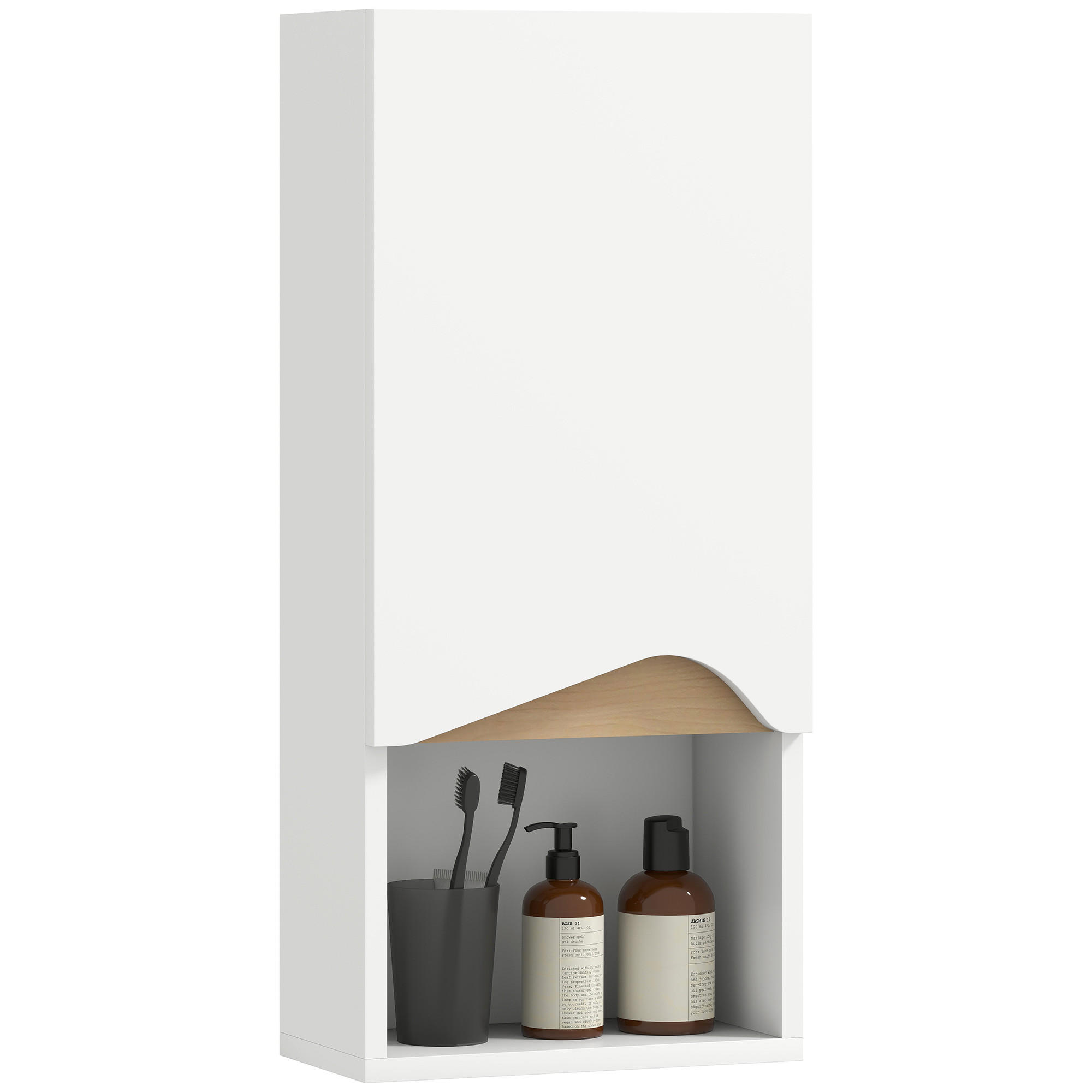 BADEZIMMERSCHRANK Weiß 30/17/67 cm - Weiß, Holzwerkstoff (30/67/17cm) - PANGIVO