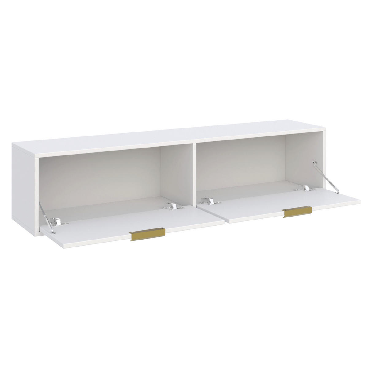 TV-HÄNGEBOARD Vena 2-türig, Weiß, 140 cm - Goldfarben/Weiß, Holzwerkstoff/Kunststoff (138.6/30/30cm) - Selsey