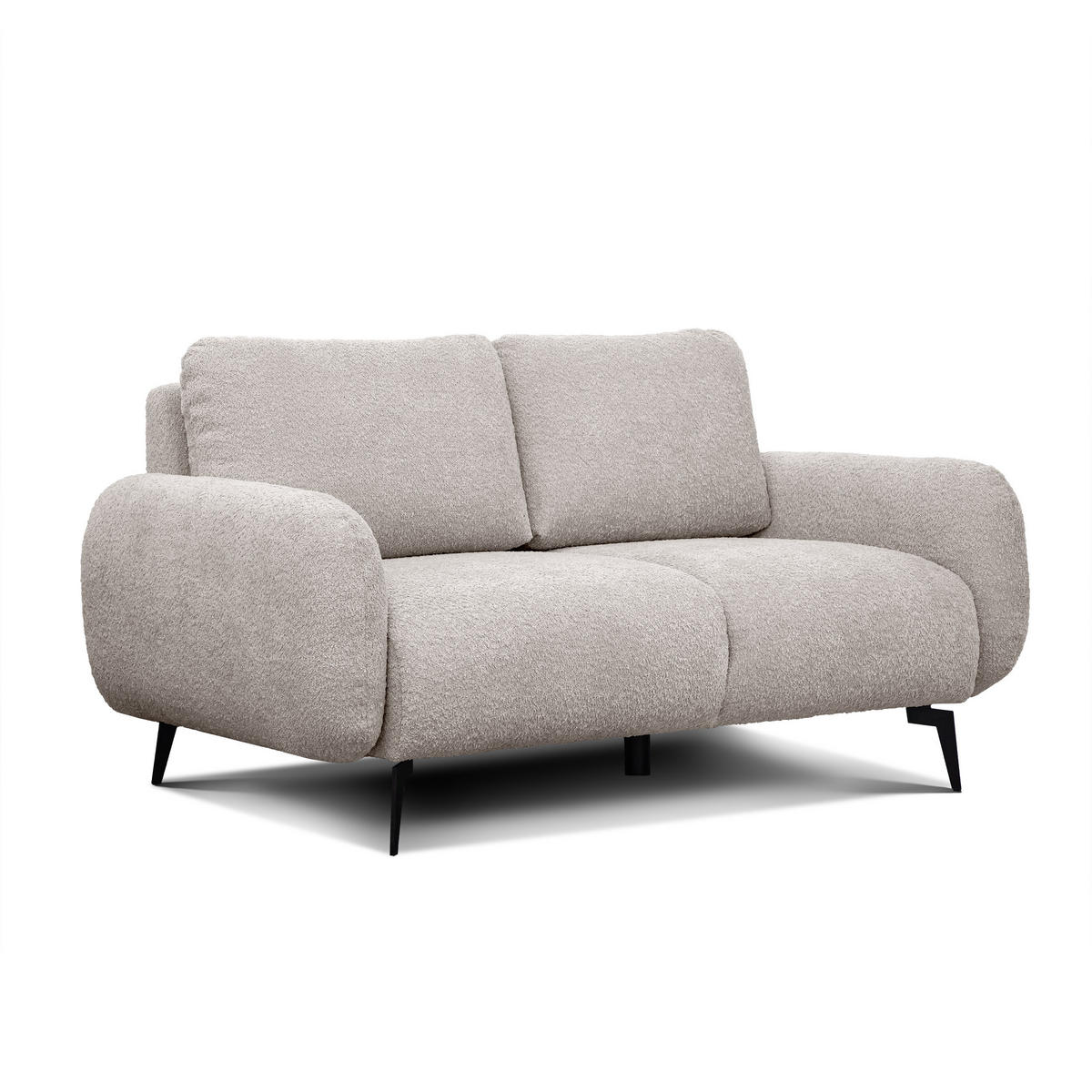 SOFA FEBE 2-Sitzer, ecru - Champagner/Schwarz, Holz/Textil (160/82/96cm) - Courtois Laville
