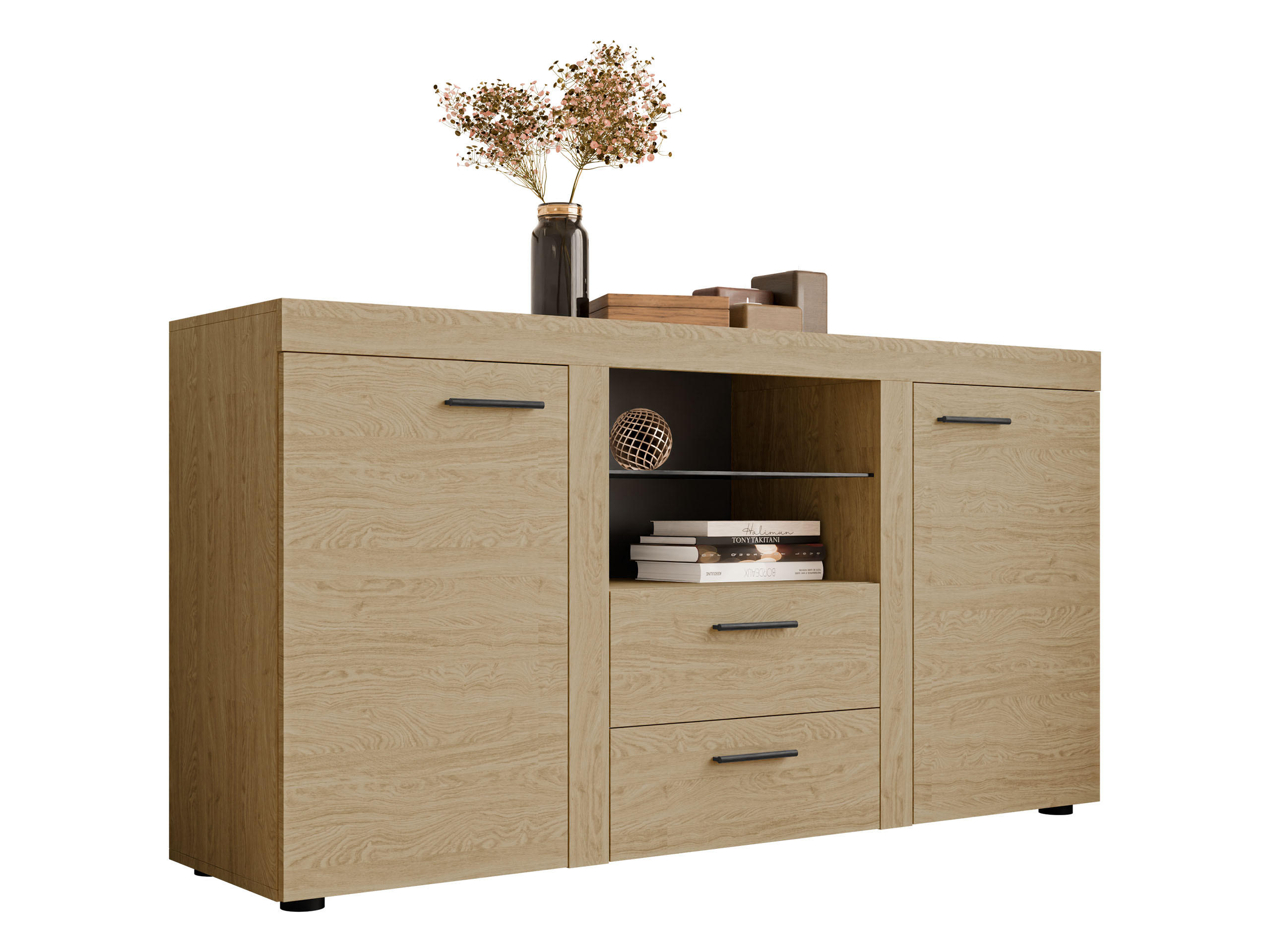KOMMODE Rumba - Eichefarben, Holzwerkstoff (156/82/40cm) - MIRJAN24