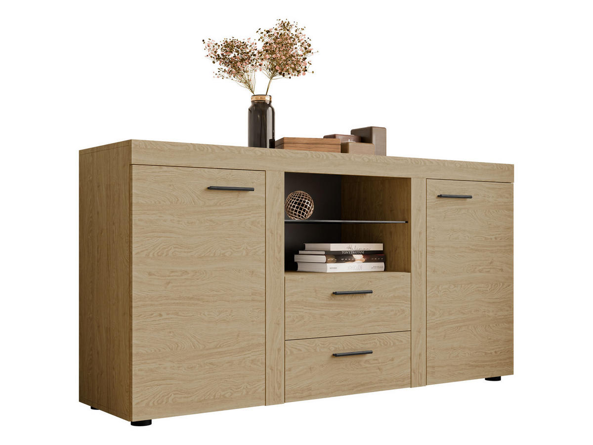 KOMMODE Rumba - Eichefarben, Holzwerkstoff (156/82/40cm) - MIRJAN24
