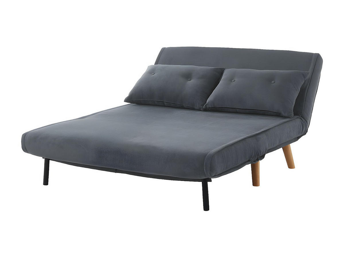 SCHLAFSOFA 2-Sitzer - Stoff - Grau - VALERIO - Grau, Textil (120/74/74cm) - Vente-Unique