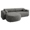 ECKSOFA Nicelo - Schwarz/Grau, Holz/Textil (252/150cm) - MIRJAN24