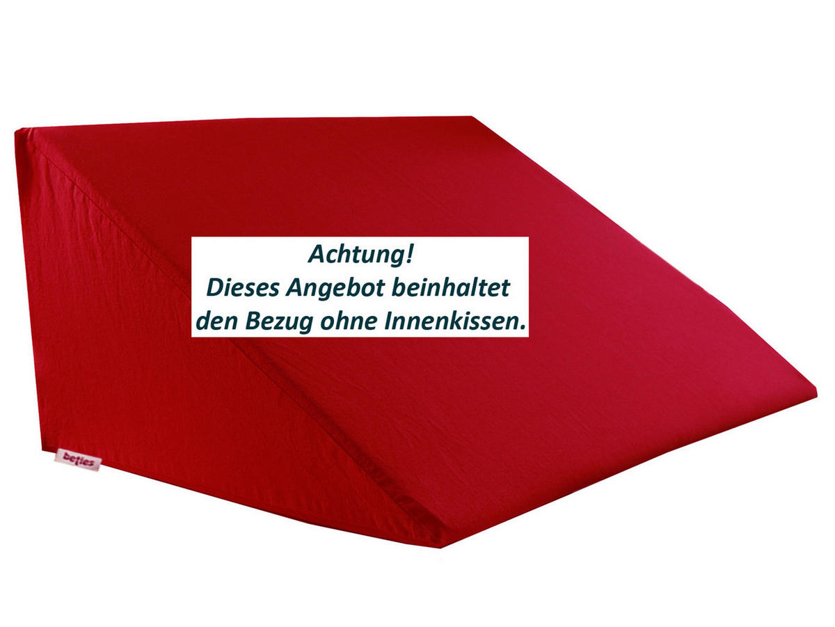 KEILKISSENBEZUG Basic 100% Baumwolle rot 62/49/30 cm - Rot, Textil (62/49cm) - beties Heimtextil