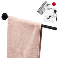 TELESKOPHANDTUCHSTANGE PIAZZA BLACK mit Kleber, Edelstahl, schwarz - Schwarz, Metall (50/6/50cm) - bremermann